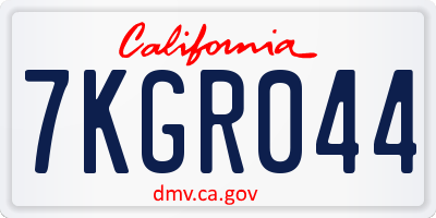 CA license plate 7KGR044
