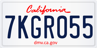 CA license plate 7KGR055