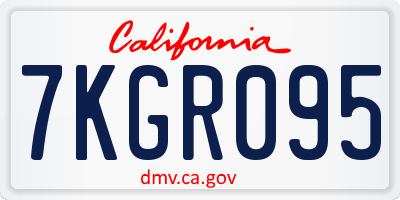 CA license plate 7KGR095