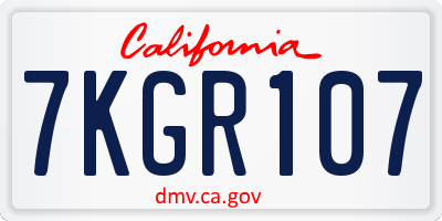 CA license plate 7KGR107