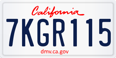 CA license plate 7KGR115