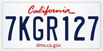 CA license plate 7KGR127