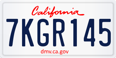 CA license plate 7KGR145