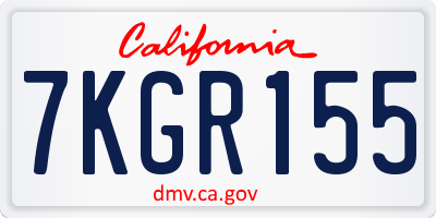 CA license plate 7KGR155