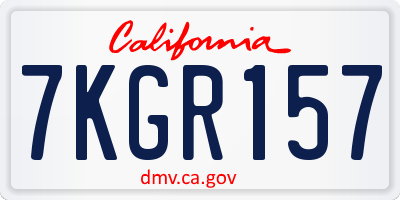 CA license plate 7KGR157
