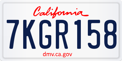 CA license plate 7KGR158