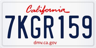 CA license plate 7KGR159