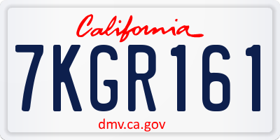 CA license plate 7KGR161