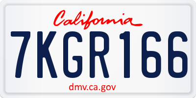 CA license plate 7KGR166