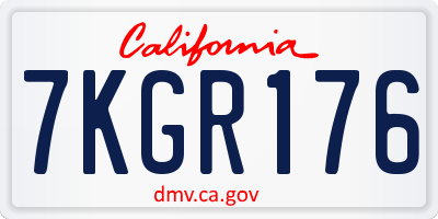 CA license plate 7KGR176