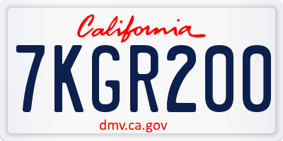 CA license plate 7KGR200