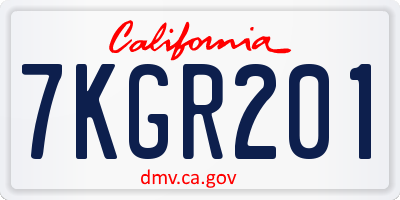 CA license plate 7KGR201