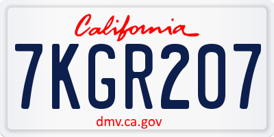 CA license plate 7KGR207