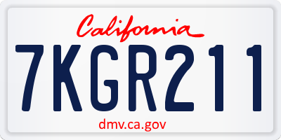CA license plate 7KGR211