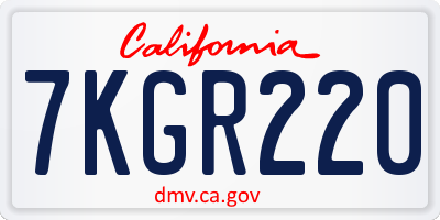 CA license plate 7KGR220