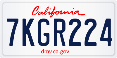 CA license plate 7KGR224