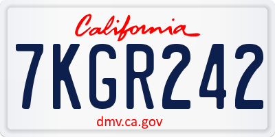 CA license plate 7KGR242