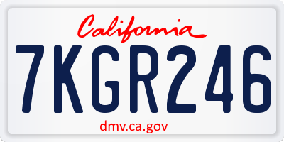 CA license plate 7KGR246