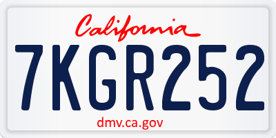 CA license plate 7KGR252