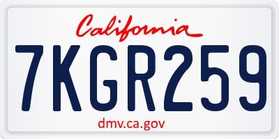 CA license plate 7KGR259