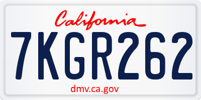 CA license plate 7KGR262