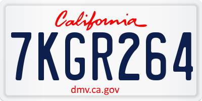 CA license plate 7KGR264