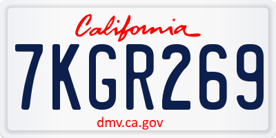 CA license plate 7KGR269