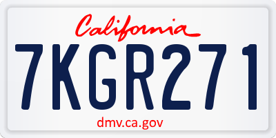 CA license plate 7KGR271