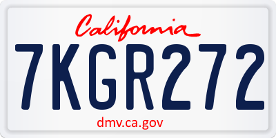CA license plate 7KGR272
