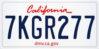 CA license plate 7KGR277