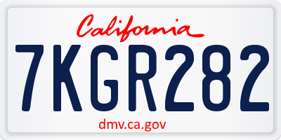 CA license plate 7KGR282