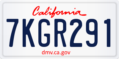 CA license plate 7KGR291