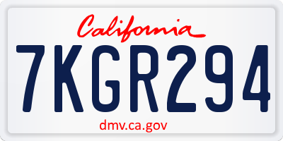 CA license plate 7KGR294