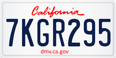CA license plate 7KGR295