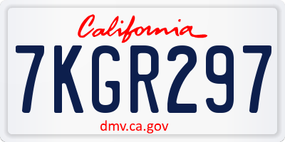 CA license plate 7KGR297