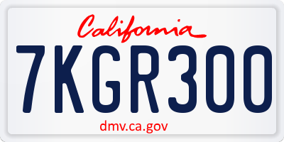 CA license plate 7KGR300