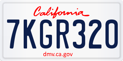 CA license plate 7KGR320