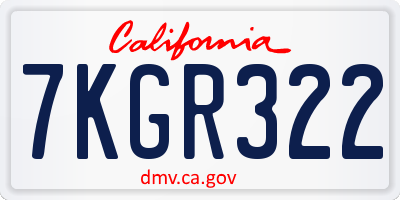 CA license plate 7KGR322