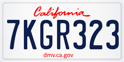 CA license plate 7KGR323