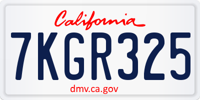 CA license plate 7KGR325