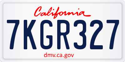CA license plate 7KGR327