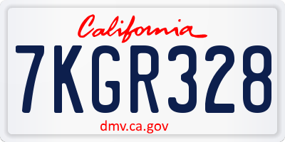 CA license plate 7KGR328
