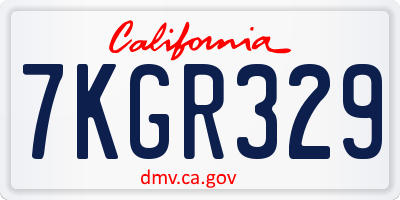 CA license plate 7KGR329