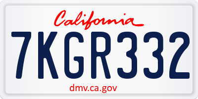 CA license plate 7KGR332