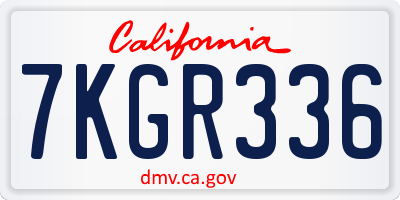CA license plate 7KGR336
