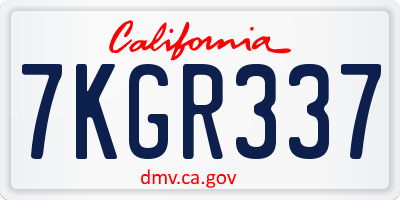 CA license plate 7KGR337