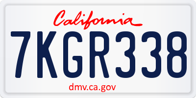 CA license plate 7KGR338