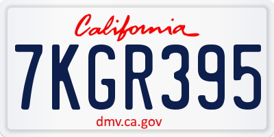 CA license plate 7KGR395