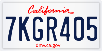 CA license plate 7KGR405