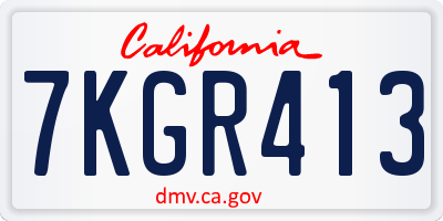 CA license plate 7KGR413